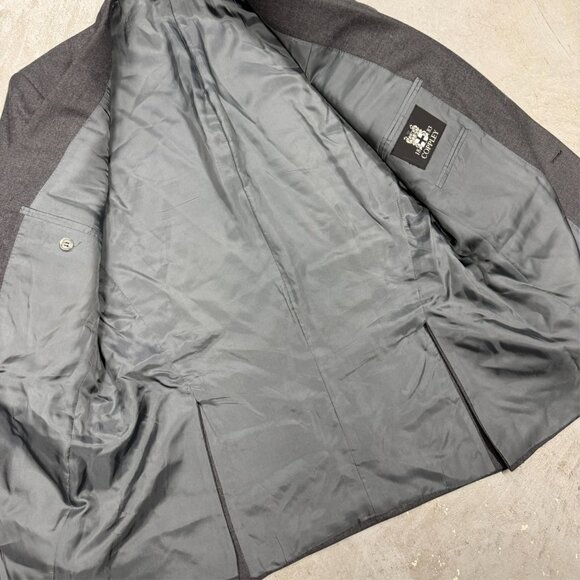Coppley Suit Super 140s Flannel Wool Grey Made in Canada 40 R 34x32 - Picture 6 of 15